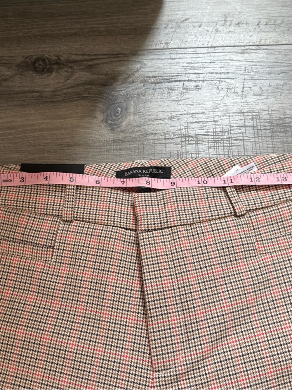 Banana Republic Washable Bi-Stretch Modern Sloan 6R Plaid Women's Trousers - Picture 6 of 7